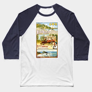 Vintage Travel Poster - New Quay Baseball T-Shirt